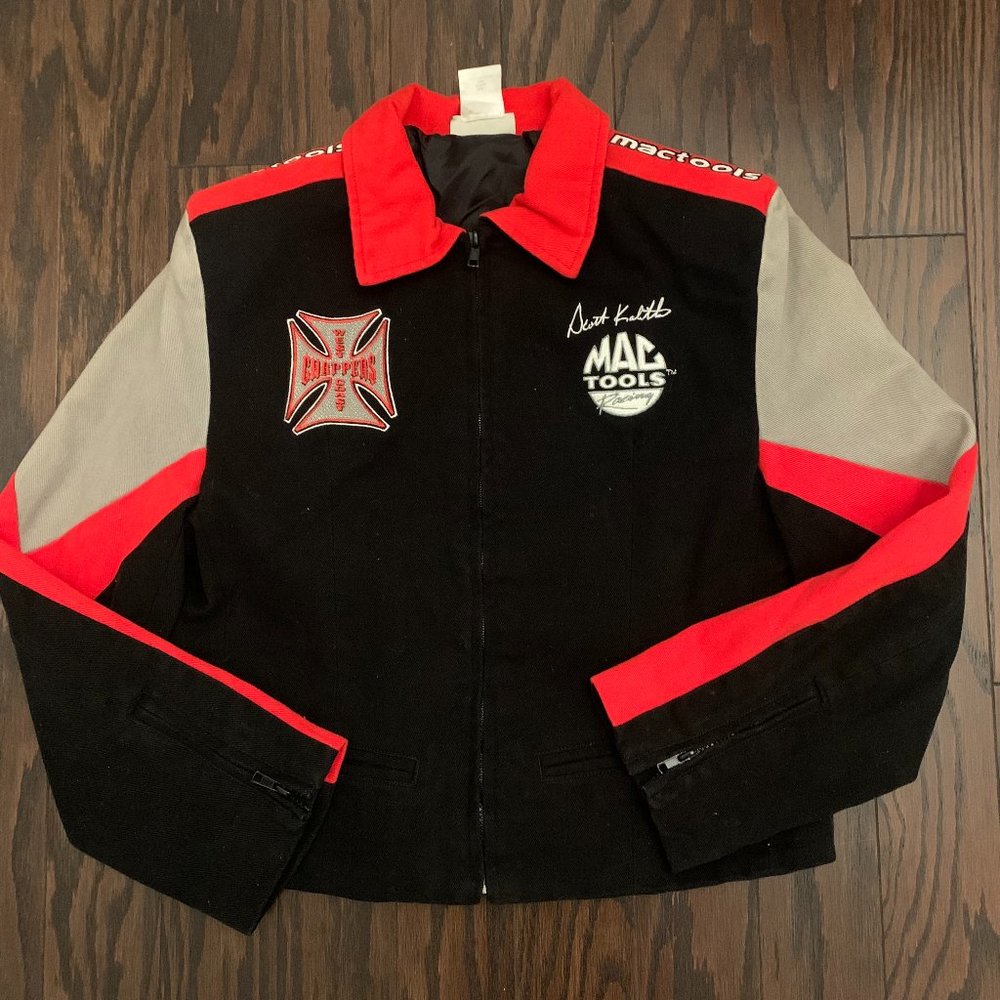 West Coast Choppers Mactools Racing Spider Web Scott Kalitta Women's Jacket Sz L